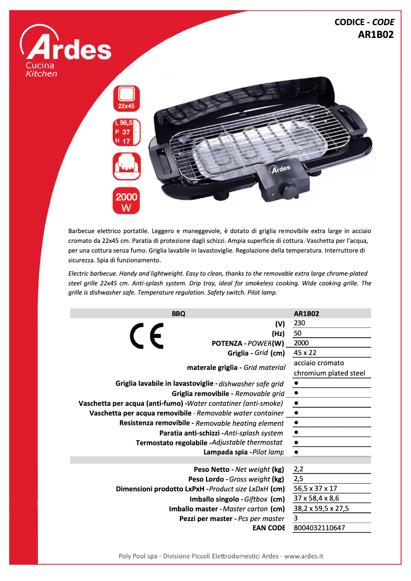 Imagen de la primera página del manual del dispositivo AR1B02