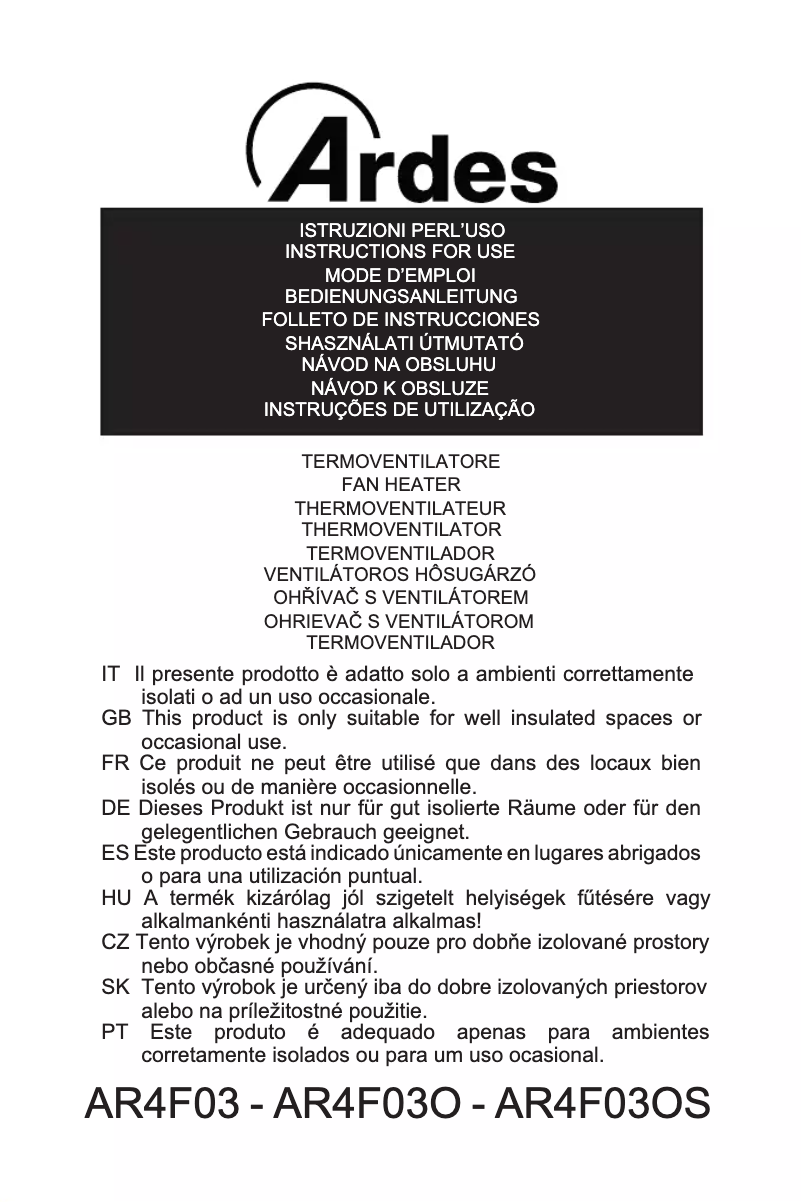 Página nº 1 - Manual de usuario Ardes AR4F03OS