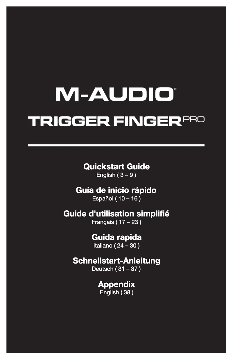 Imagen de la primera página del manual del dispositivo Trigger Finger Pro