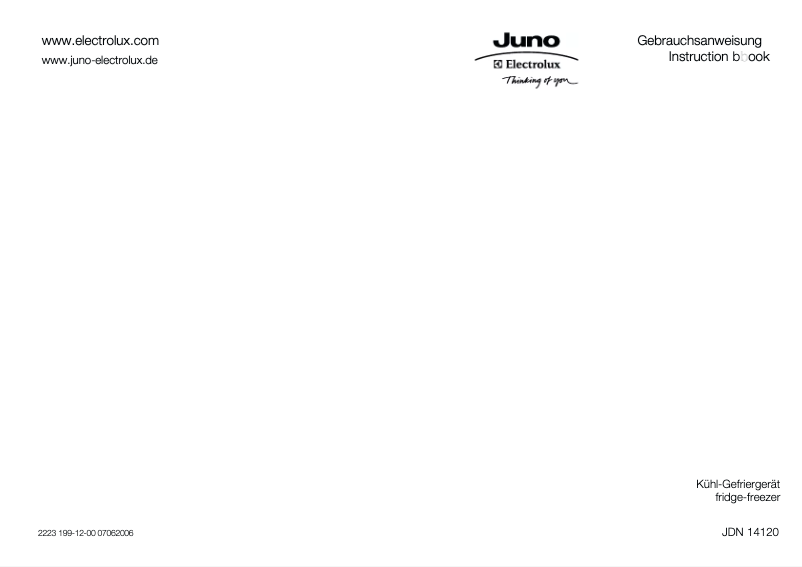 Página nº 1 - Manual de usuario Juno Electrolux JDN14120