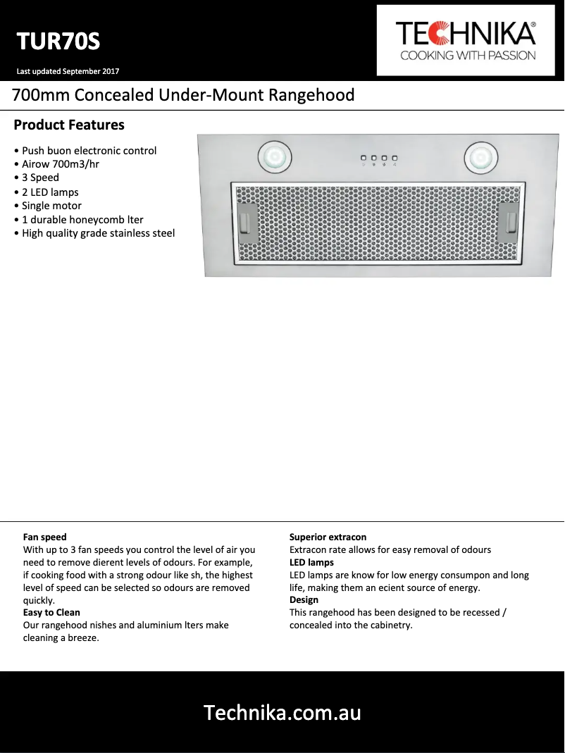 Imagen de la primera página del manual del dispositivo TUR70S