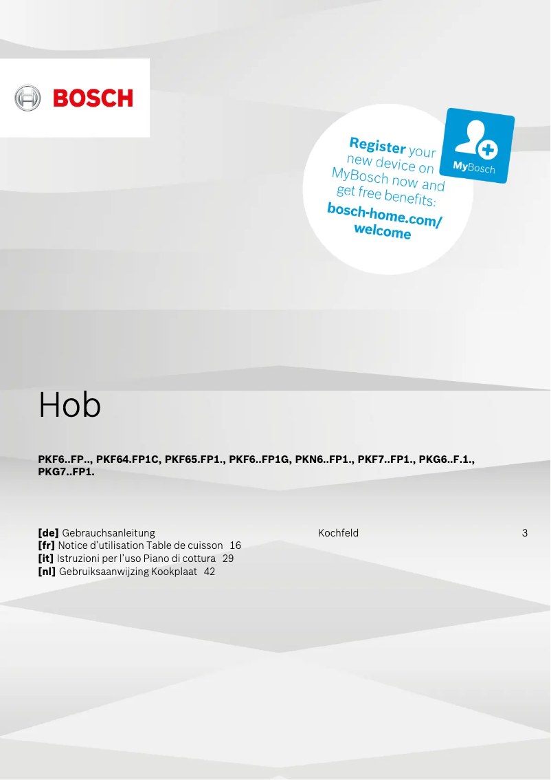 Página nº 1 - Manual de usuario Bosch PKN645FP1E