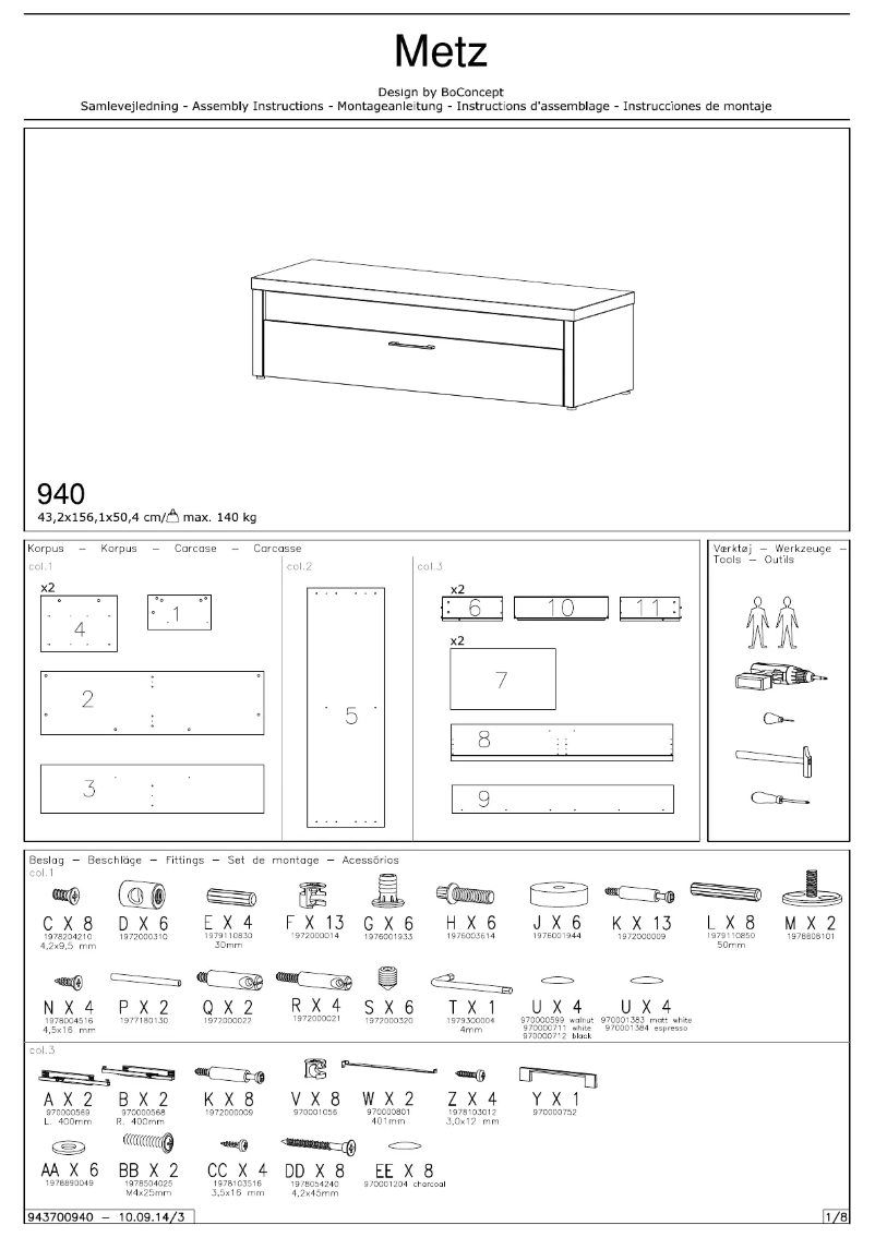 Página 1 del manual Manual de usuario BoConcept Metz