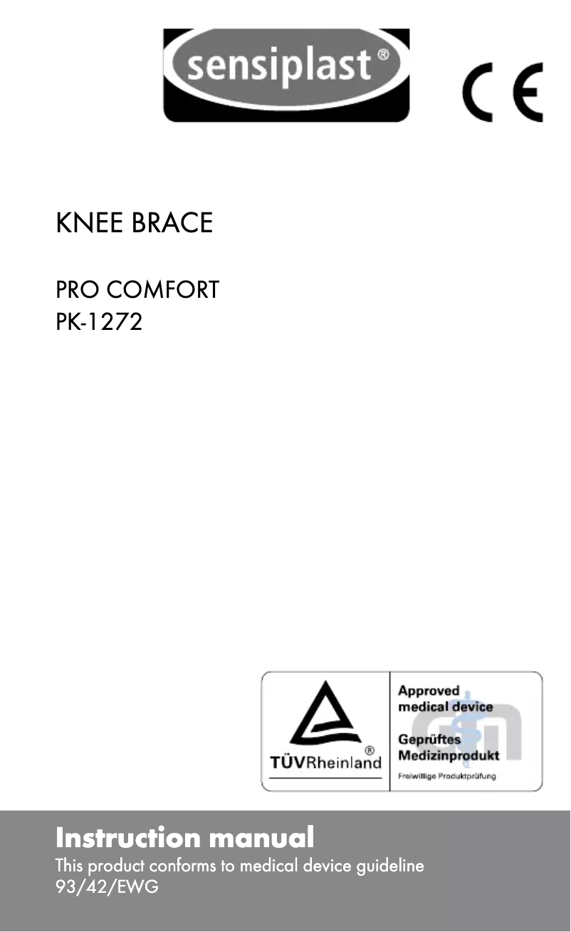 Página 1 del manual Manual de usuario Sensiplast Pro Comfort PK-1271