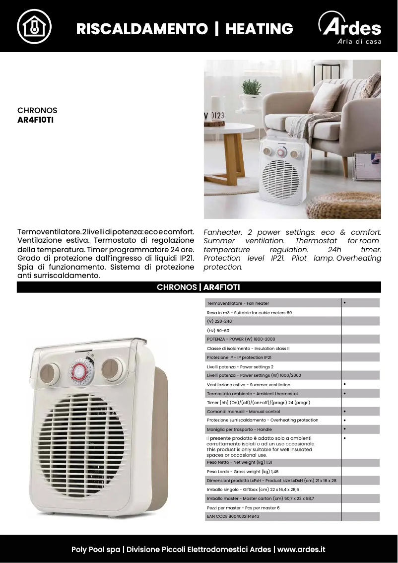 Página nº 1 - Ficha técnica Ardes AR4F10TI