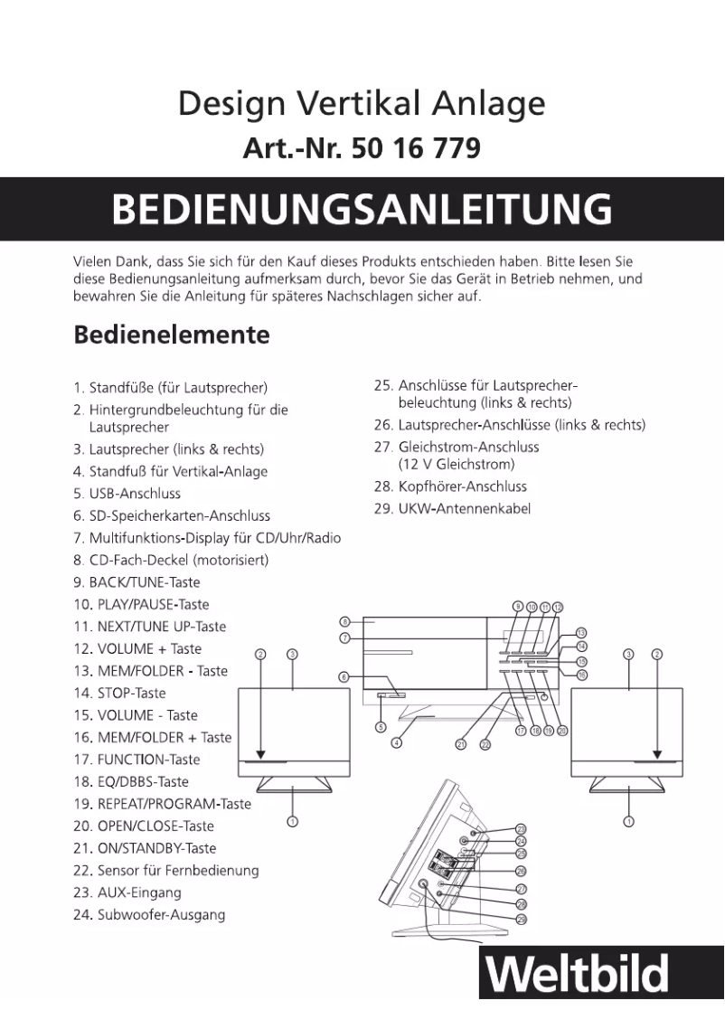 Imagen de la primera página del manual del dispositivo 5016779