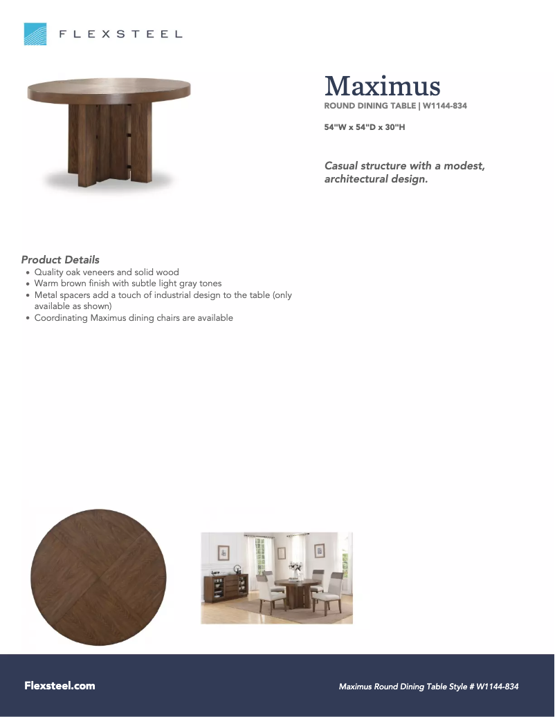 Página 1 del manual Manual de usuario Flexsteel Maximus W1144-834