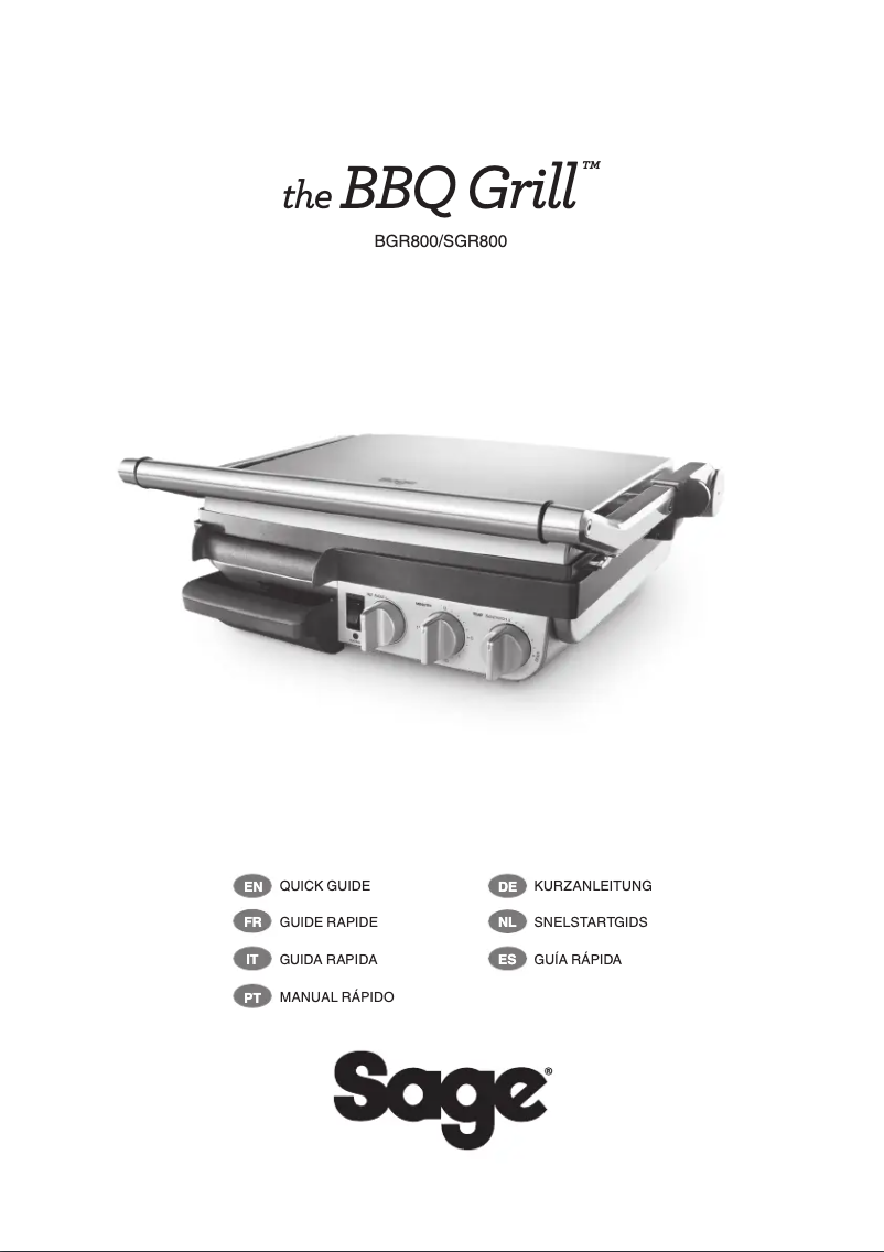 Página 1 del manual Manual de usuario Sage The BBQ Grill SGR800