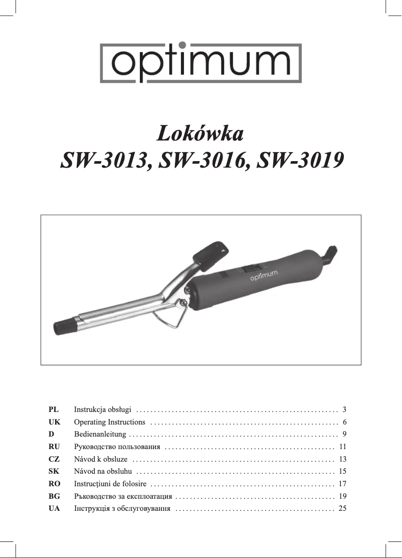 Imagen de la primera página del manual del dispositivo SW-3013