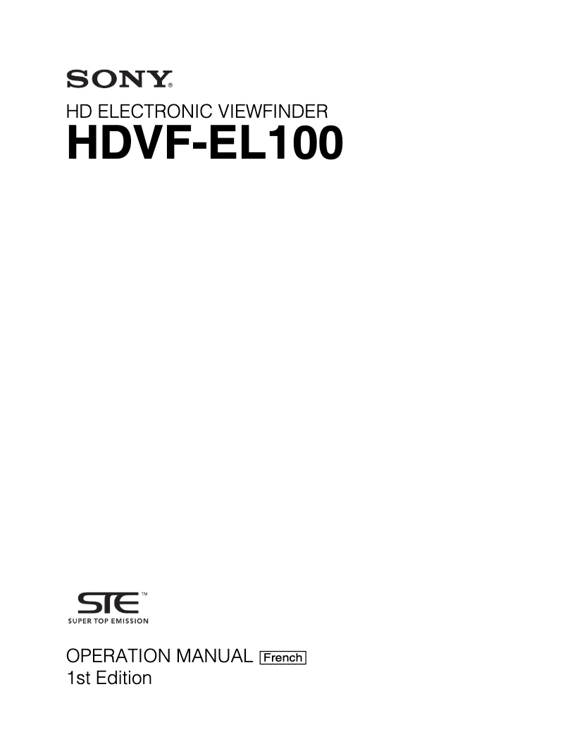 Imagen de la primera página del manual del dispositivo HDVF-EL100