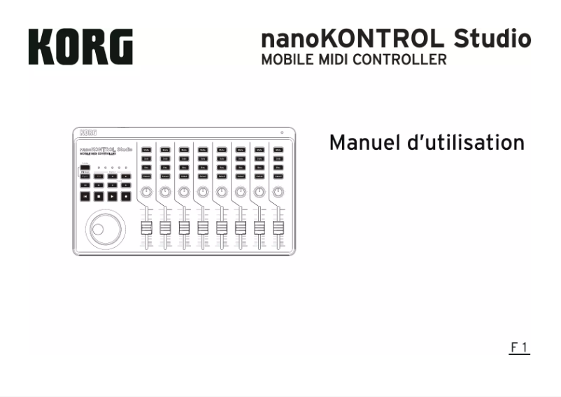 Imagen de la primera página del manual del dispositivo nanoKontrol Studio
