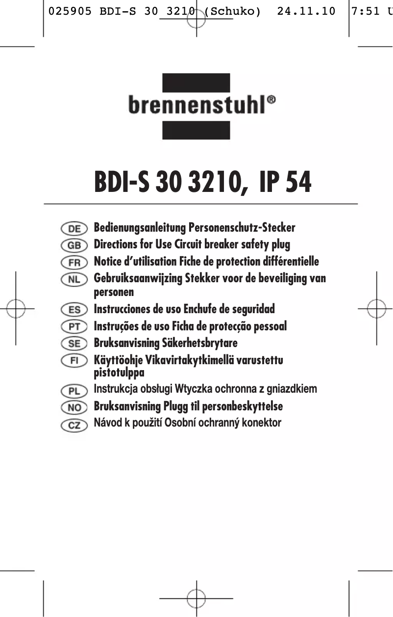 Página 1 del manual Manual de usuario Brennenstuhl 5m H07RN-F 3G1,5