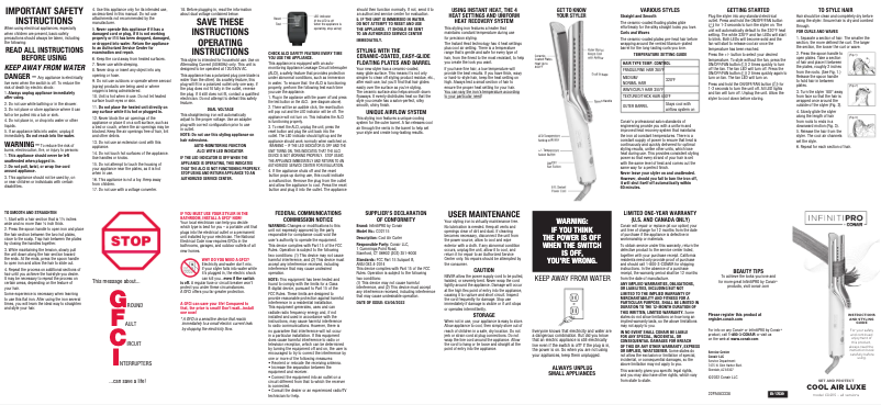 Página 1 del manual Manual de usuario Conair InfinitiPRO CD2115