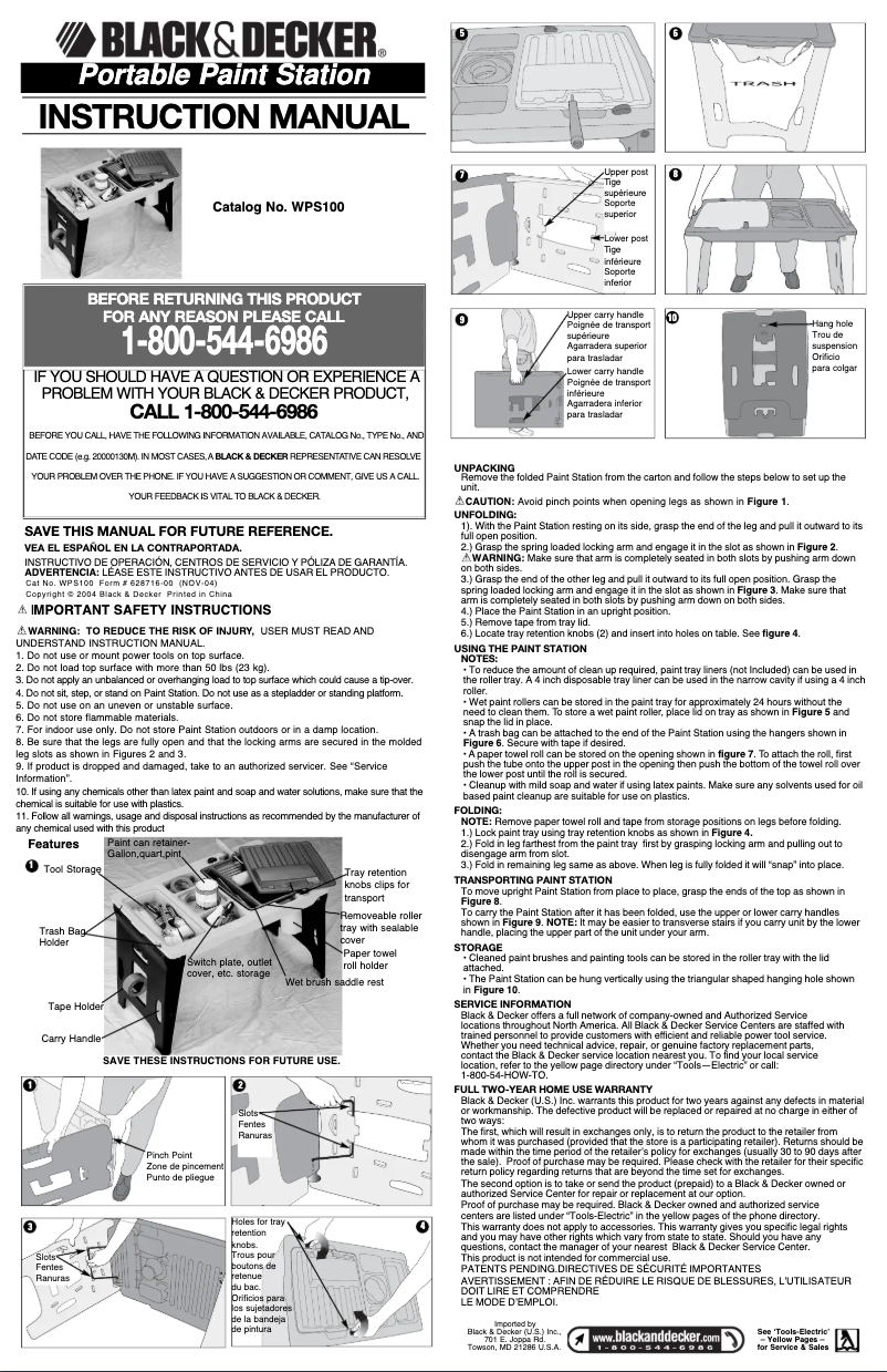 Página 1 del manual Manual de usuario Black & Decker WPS100