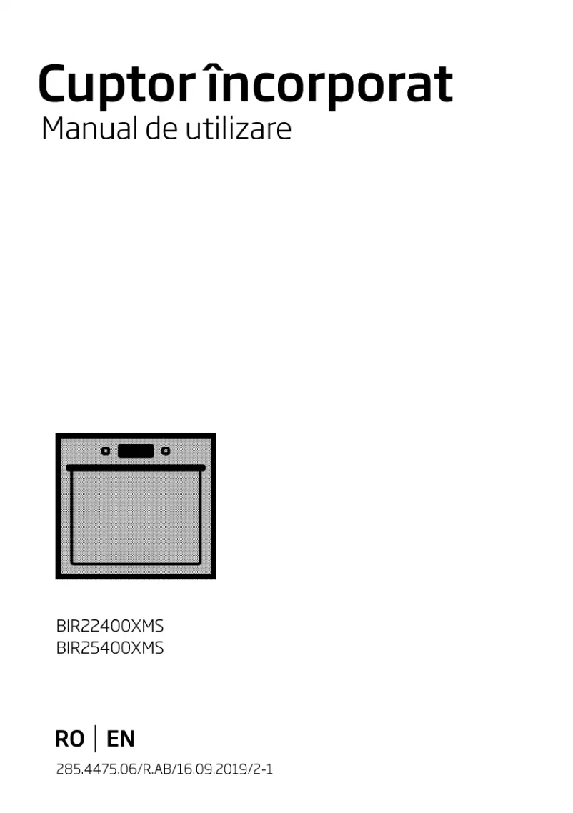 Imagen de la primera página del manual del dispositivo BIR25400XMS