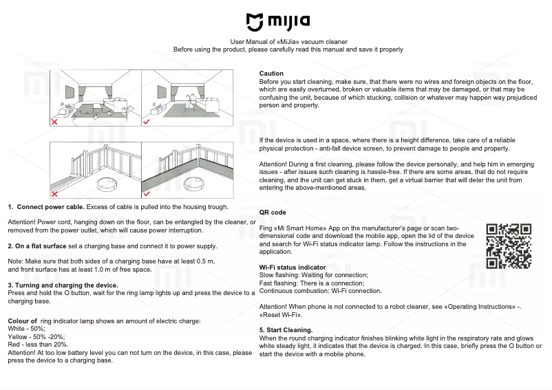 Página 1 del manual Manual de usuario Xiaomi MiJia Robot Vacuum Cleaner