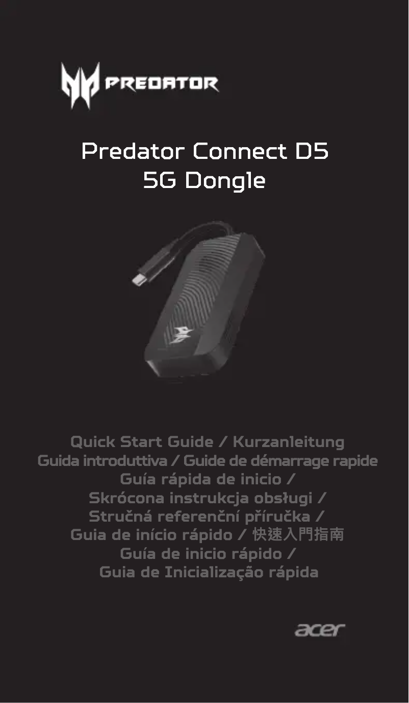 Imagen de la primera página del manual del dispositivo Predator Connect D5