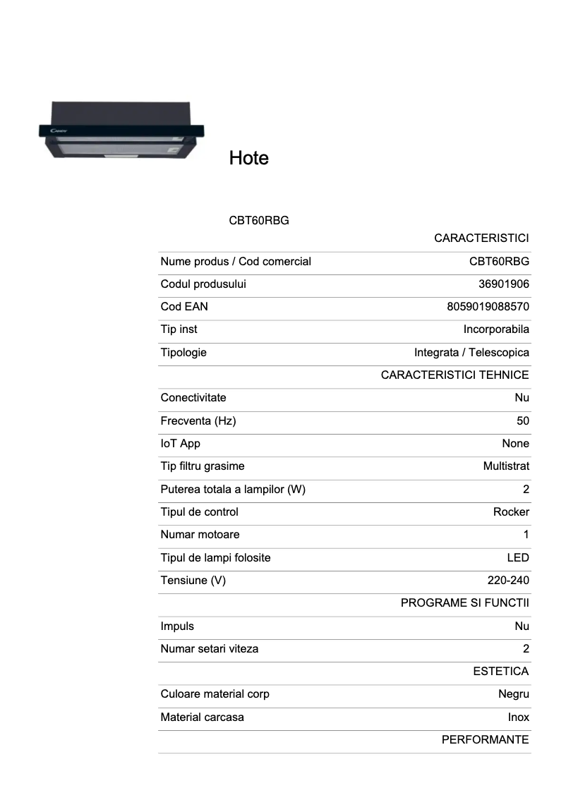 Imagen de la primera página del manual del dispositivo CBT60RBG-07