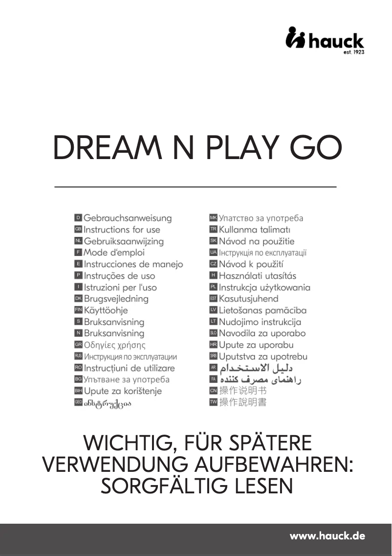 Página nº 1 - Manual de usuario Hauck Dream N Play Go
