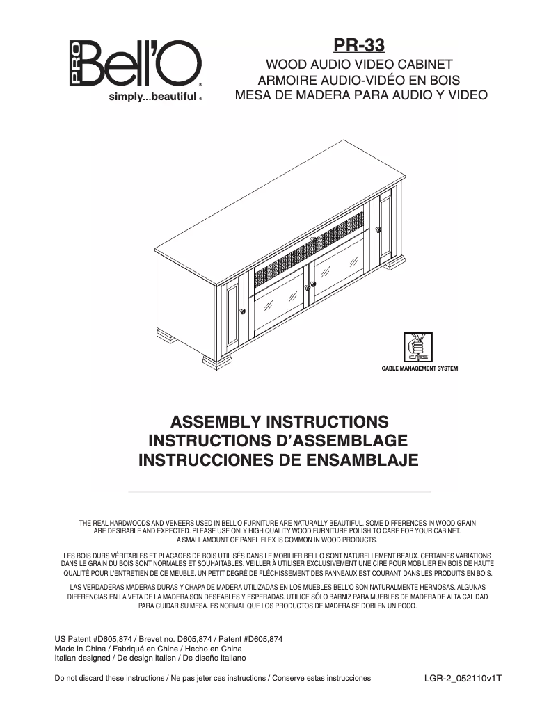 Imagen de la primera página del manual del dispositivo PR-33