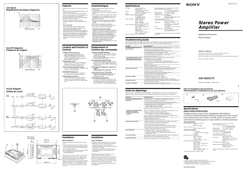 Imagen de la primera página del manual del dispositivo XM-4060GTX