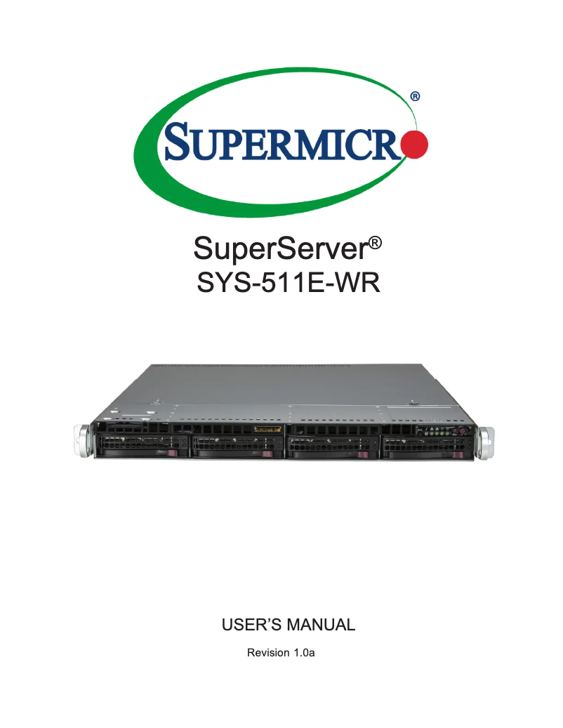 Imagen de la primera página del manual del dispositivo SuperServer SYS-511E-WR