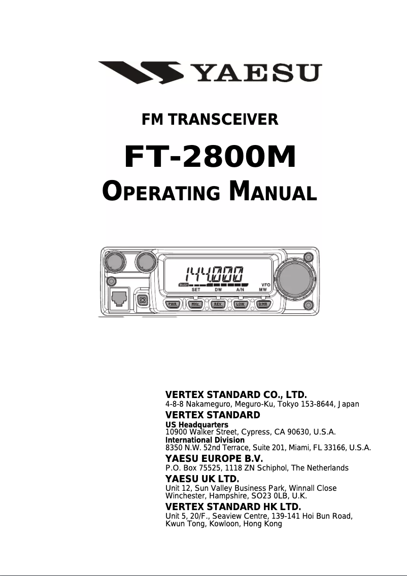Imagen de la primera página del manual del dispositivo FT-2800
