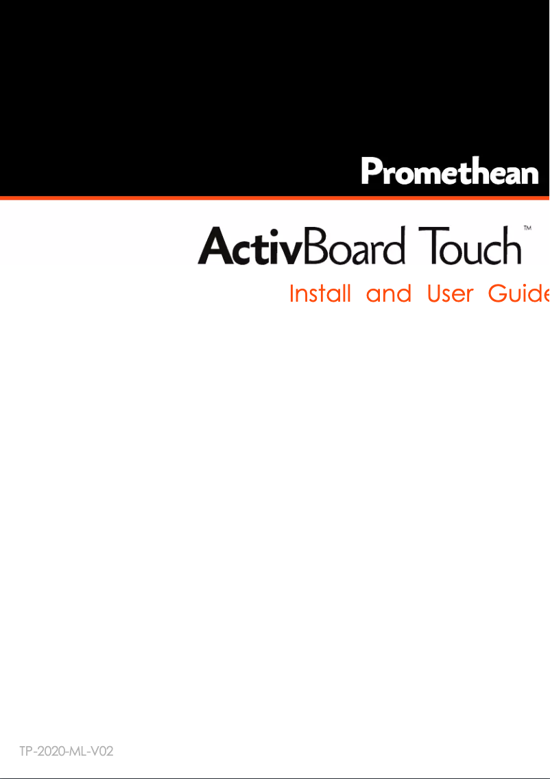 Página 1 del manual Manual de usuario Promethean ActivBoard Touch