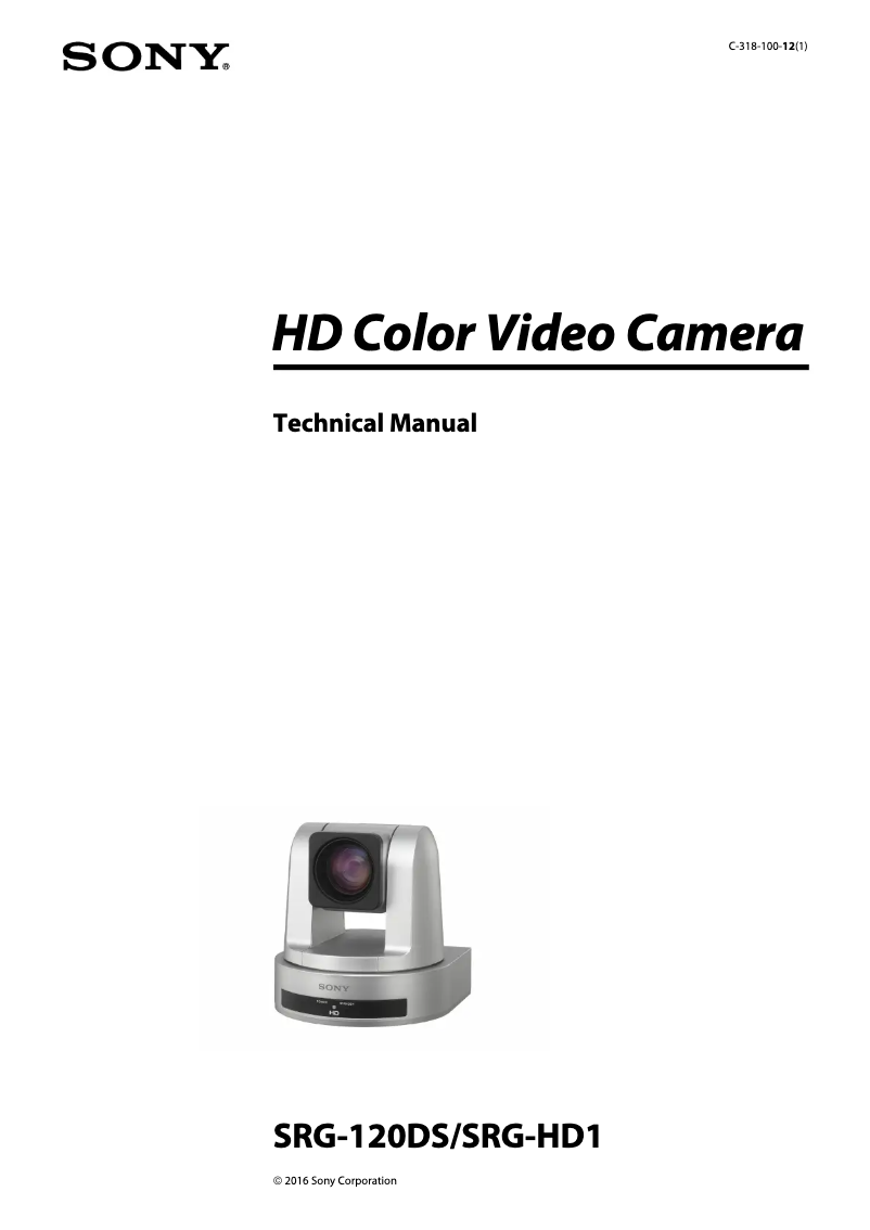 Imagen de la primera página del manual del dispositivo SRG-HD1