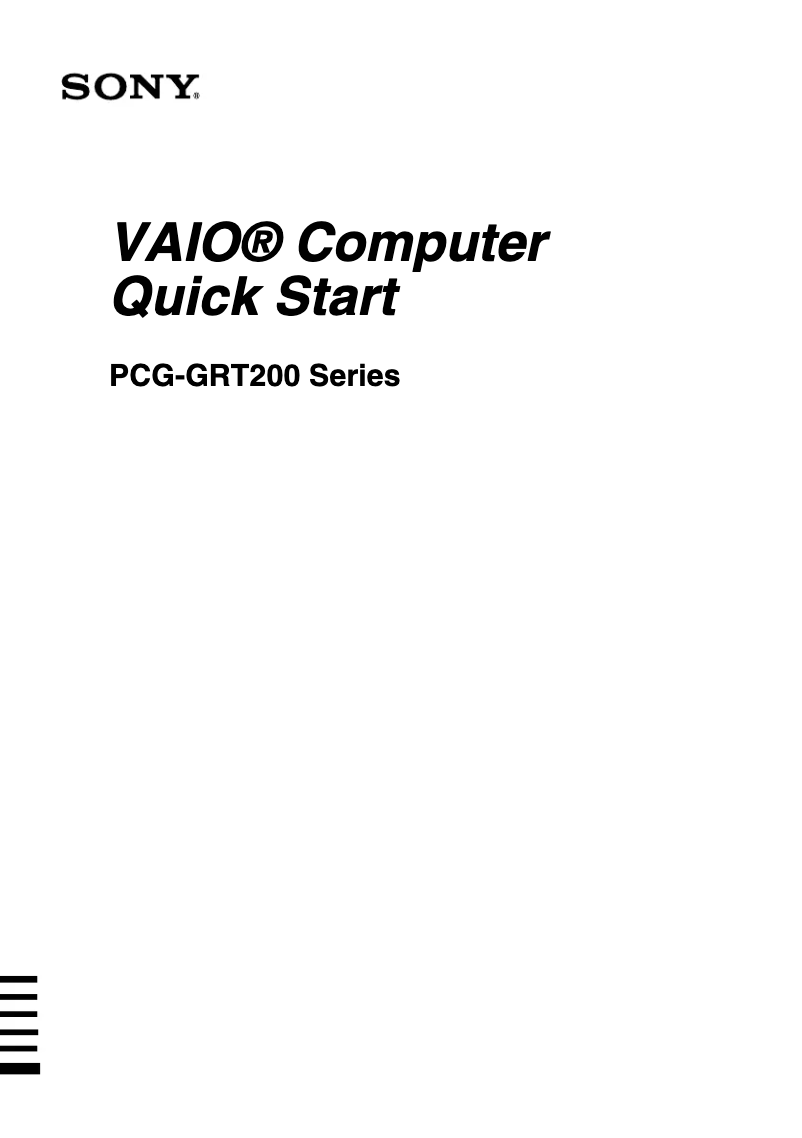 Imagen de la primera página del manual del dispositivo Vaio PCG-GRT270P