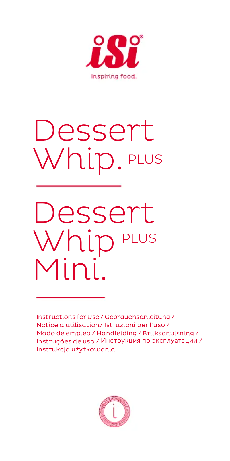 Imagen de la primera página del manual del dispositivo Dessert Whip Plus
