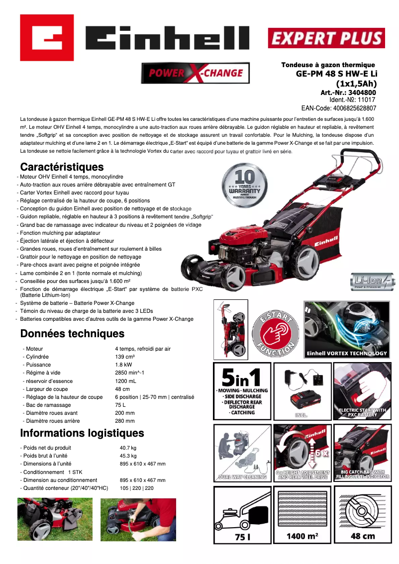 Imagen de la primera página del manual del dispositivo GE-PM 48 S-HW E Li
