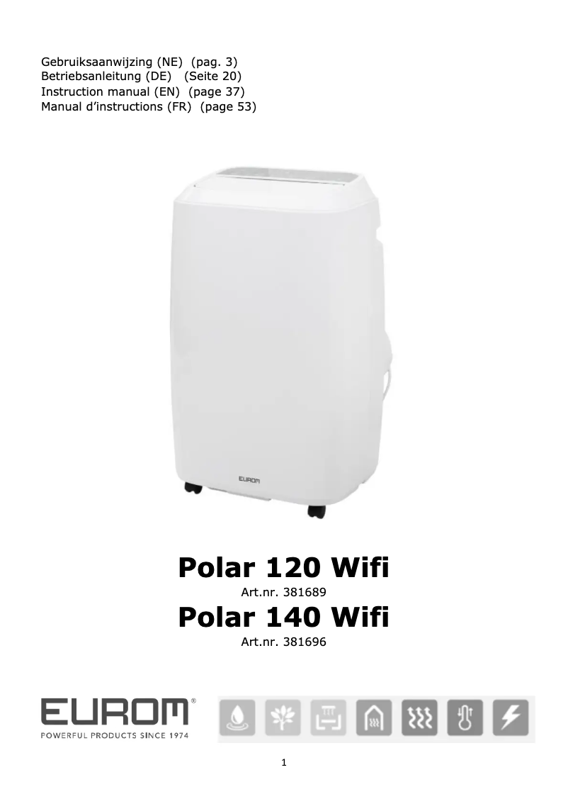 Página 1 del manual Manual de usuario Eurom Polar 120 wifi