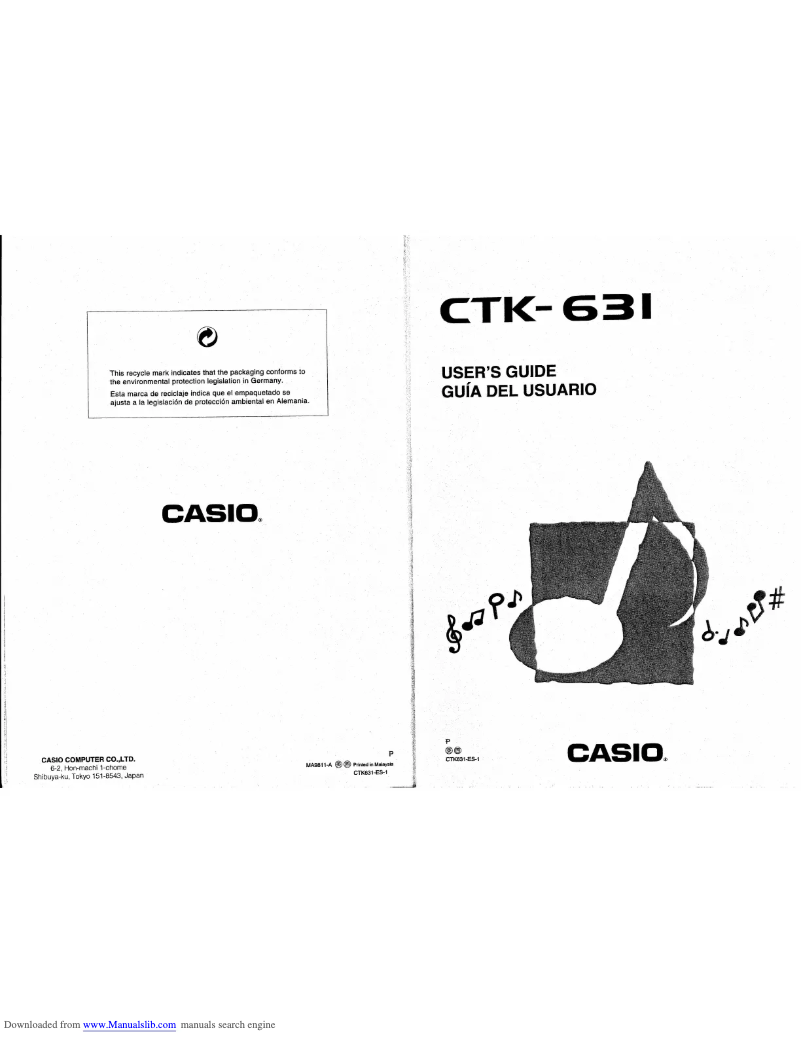 Imagen de la primera página del manual del dispositivo CTK-63I