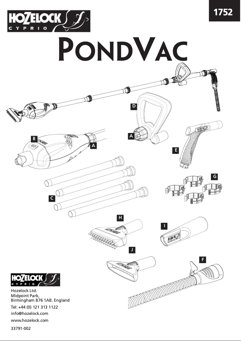 Página 1 del manual Manual de usuario Hozelock PondVac 1752