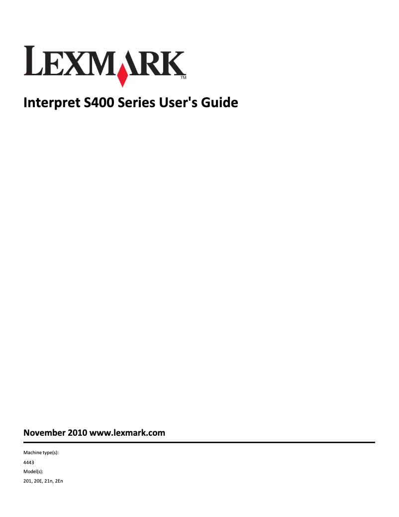 Página nº 1 - Manual de usuario Lexmark Interpret S402