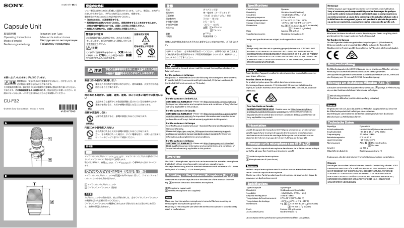 Imagen de la primera página del manual del dispositivo CU-F32
