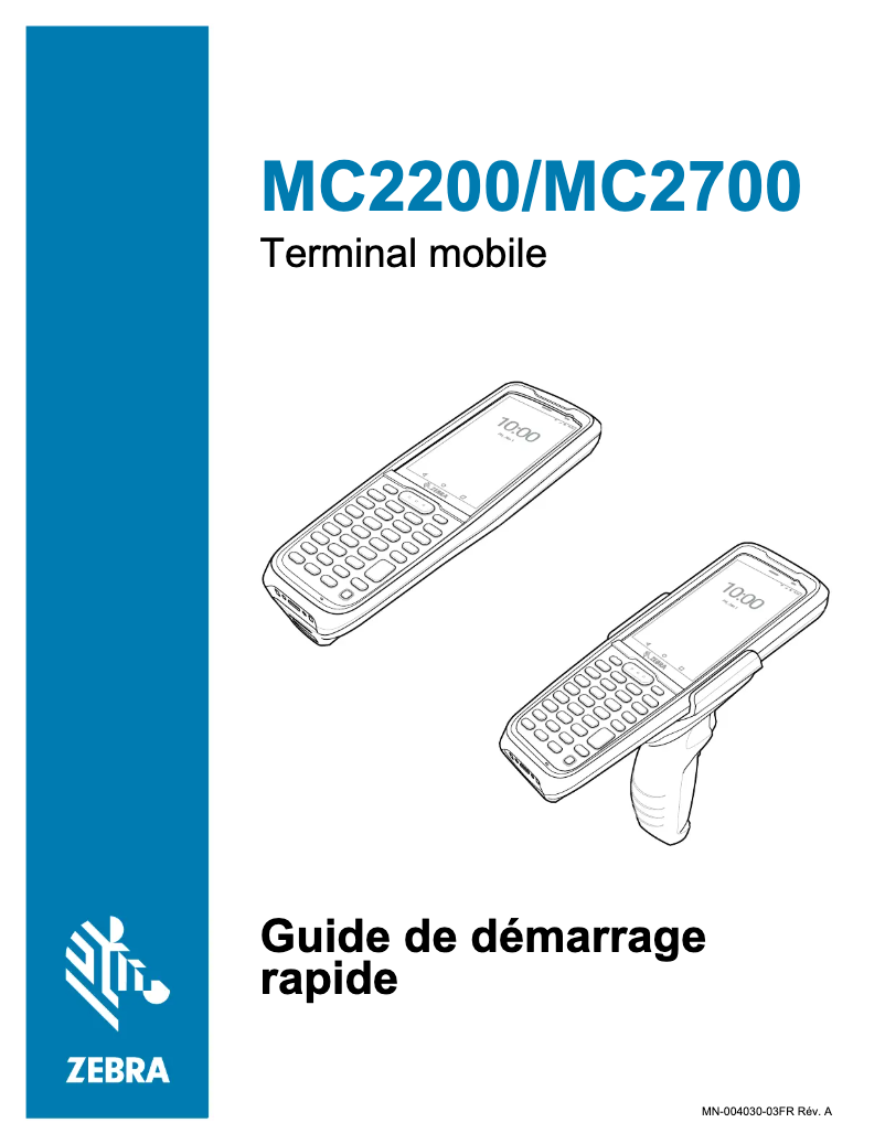 Página 1 del manual Guía de inicio rápido Zebra MC2700