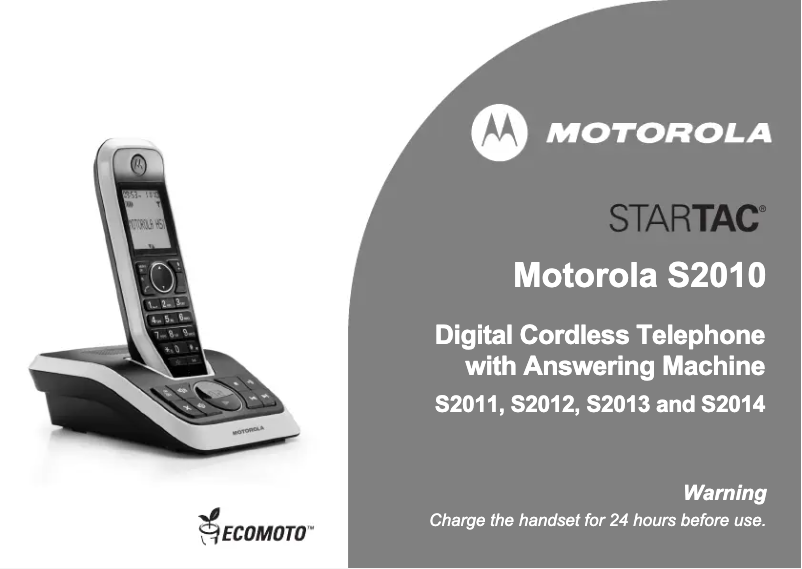 Página 1 del manual Manual de usuario Motorola S2013