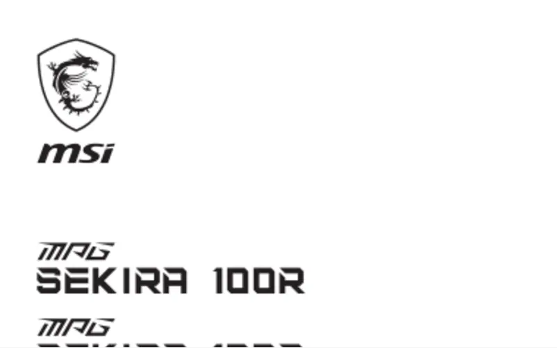 Página 1 del manual Manual de usuario MSI MPG Sekira 100R
