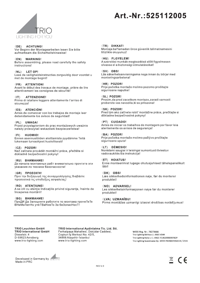 Imagen de la primera página del manual del dispositivo Thunder 525112005