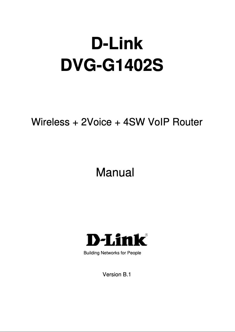 Imagen de la primera página del manual del dispositivo DVG-G1402S