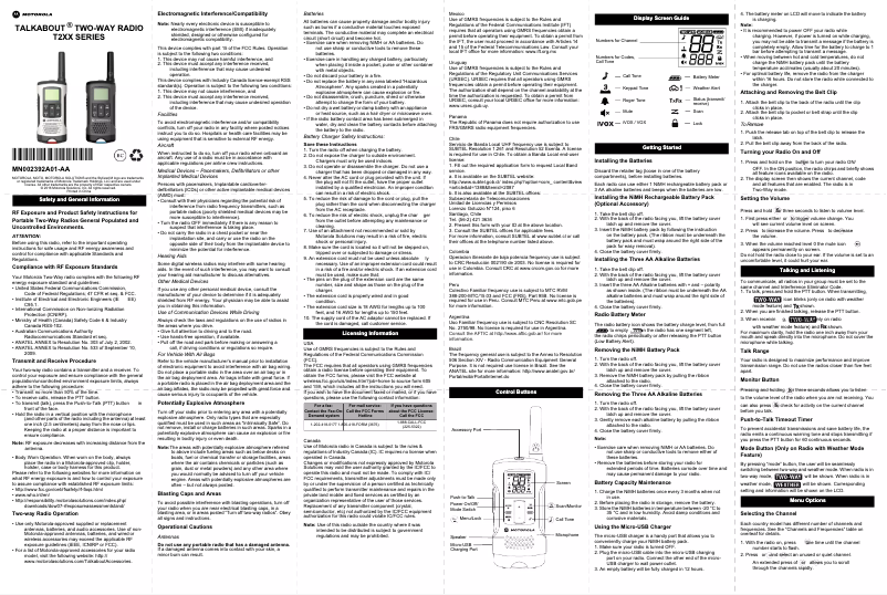 Página 1 del manual Manual de usuario Motorola Talkabout T260