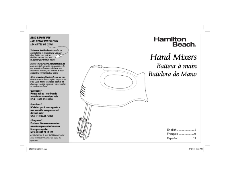 Imagen de la primera página del manual del dispositivo 62633R