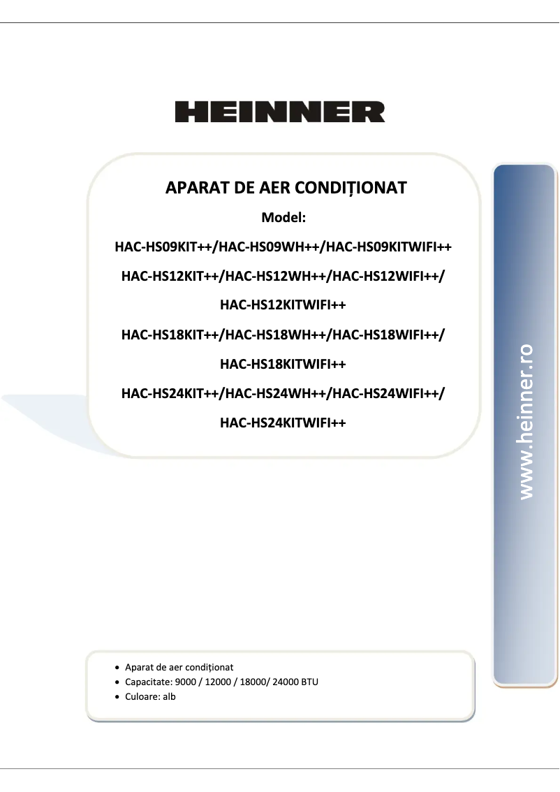 Página 1 del manual Manual de usuario Heinner HAC-HS24KITWIFI++