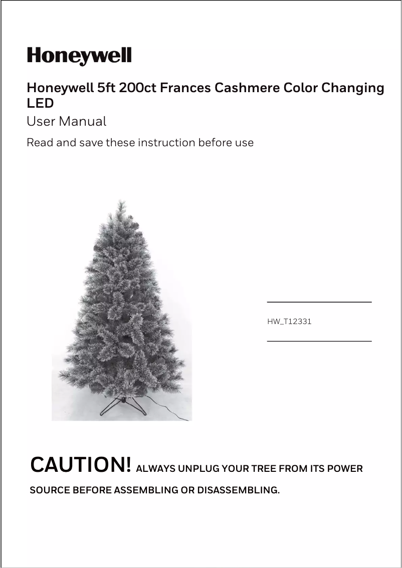 Página 1 del manual Manual de usuario Honeywell HW-T12331