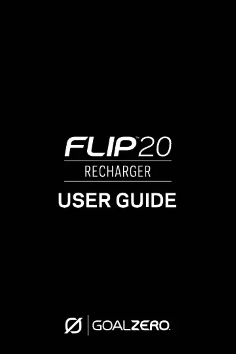 Página 1 del manual Manual de usuario Goal Zero Flip 20