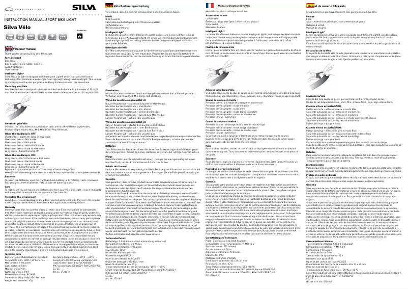 Página 1 del manual Manual de usuario Silva Velo