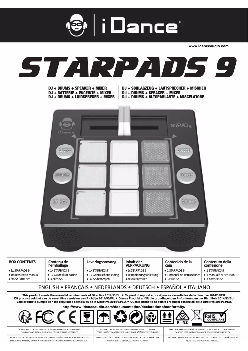Página 1 del manual Manual de usuario iDance Star Pads 9