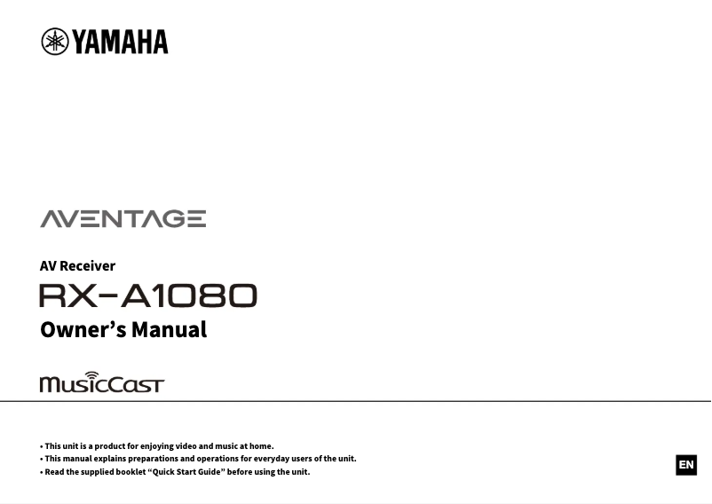 Página 1 del manual Manual de usuario Yamaha Aventage RX-A1080